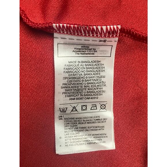 Adidas Womens Med Zip Front Track Coat Jacket Running Red with Stripes Pockets - Picture 9 of 12